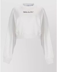 Off-White c/o Virgil Abloh - Cropped Cotton Logo-Print Sweatshirt - Lyst