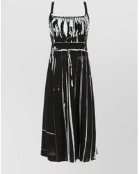 Prada - Printed Stretch Viscose Dress - Lyst