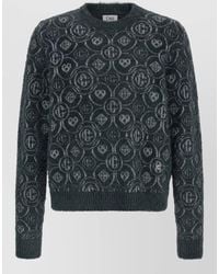 CASABLANCA - Fluffy Monogram Fine-Knit Crewneck Sweater - Lyst