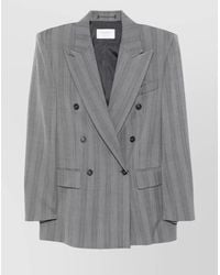 Sportmax - Wool Herringbone Double-Breasted Blazer - Lyst