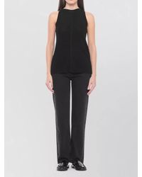 Loulou de Saison - Round Neck Viscose Textured Sleeveless Top - Lyst