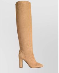 Dolce & Gabbana - Knee-High Suede Block Heel Boots - Lyst