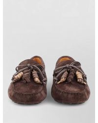 Tod's - Suede Loafers Bow Detail Rubber Sole - Lyst