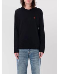 Ami Paris - Cotton Long-Sleeve Logo-Embroidered T-Shirt - Lyst