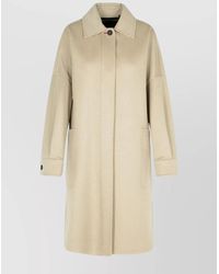 Max Mara - 'Baruffa' Cashmere Coat With Notched Lapels And Side Pockets - Lyst