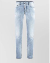 DSquared² - Distressed Five-Pocket Cotton Stretch Jeans - Lyst
