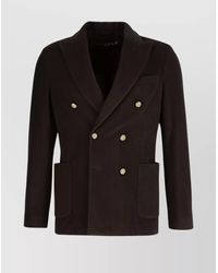 Circolo 1901 - Lapel Sleeve Double-Breasted Button Pocket Jacket - Lyst