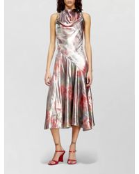 DIESEL - Draped Neckline Halter Neck Sleeveless Midi Dress - Lyst
