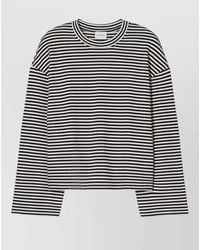 Closed - Striped Cotton Crew Neck Long Sleeve Top - Lyst