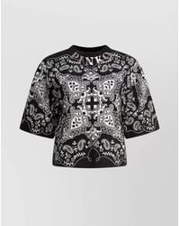 Pinko - Paisley Logo-Print Cotton T-Shirt - Lyst