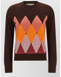 Ballantyne - Cashmere Diamond-Intarsia Crewneck Sweater - Lyst