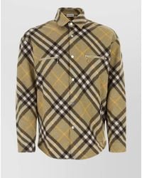 Burberry - Wool Blend Printed Check Shirt - Lyst