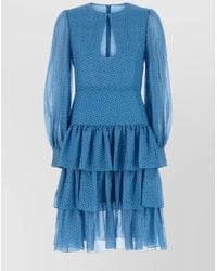 Valentino Garavani - Silk Printed Knee-Length Dress - Lyst