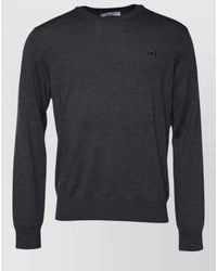 Dolce & Gabbana - Virgin Wool Fine-Knit Logo Crew-Neck Sweater - Lyst