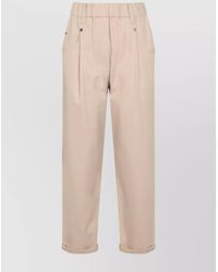 Brunello Cucinelli - Relaxed Fit Trousers Elastic Waistband - Lyst
