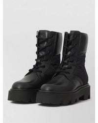 Moncler - Aurea Lace Up Ankle Boots Leather - Lyst