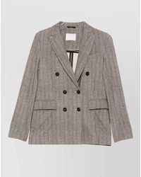 Circolo 1901 - Cotton Herringbone Double-Breasted Suit Jacket - Lyst