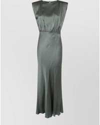 Semicouture - Silk Satin Maxi Dress - Lyst