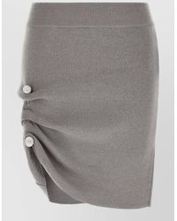 GIUSEPPE DI MORABITO - Jewel Pin Skirt Fitted Ruched Buttons - Lyst