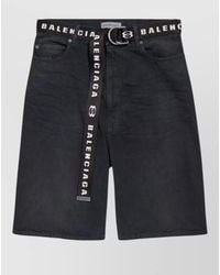 Balenciaga - Cotton Denim Shorts Belt And Loops - Lyst