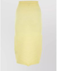 Bottega Veneta - Stretch Cotton Blend Midi Skirt - Lyst