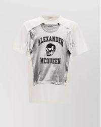 McQueen - Cotton T-Shirt With Front Graphic Print - Lyst