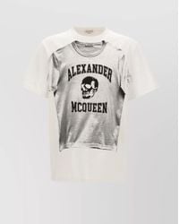 McQueen - Cotton T-Shirt With Front Graphic Print - Lyst