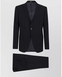 Emporio Armani - Tailored Suit With Flap Pockets And Notched Lapels - Lyst