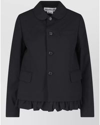 Comme des Garçons - Crewneck Jacket Notched Collar Flap Pockets - Lyst