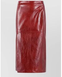 Sportmax - Comma Straight Leather Skirt High Waist - Lyst