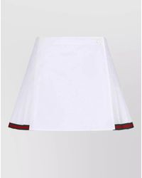 Gucci - Cotton Pleated Mini Skirt - Lyst