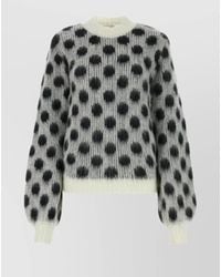 Marni Polka-dot Jacquard-knit Wool Sweater in Pink | Lyst