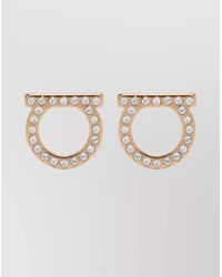 Ferragamo - Crystal-Embellished Stud Earrings - Lyst