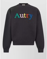 Autry - Cotton Crew Neck Logo Embroidered Sweatshirt - Lyst