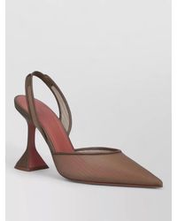 AMINA MUADDI - Pointed Toe Slingback Pumps Mesh Heel Design - Lyst
