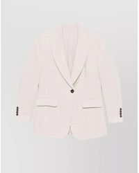 Brunello Cucinelli - Linen Single-Breasted Blazer - Lyst
