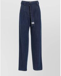 Philosophy - Cotton Pleated Wide-Leg Trousers - Lyst