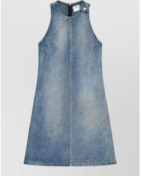 Courreges - Denim Sleeveless A-Line Mini Dress - Lyst