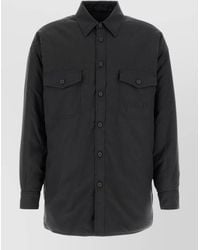 MM6 by Maison Margiela - Cotton Wool Reversible Shirt Jacket Chest Pockets - Lyst
