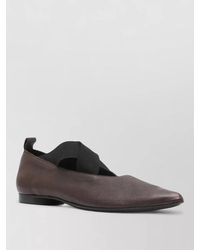 Uma Wang - Pointed Toe Leather Flat Ballerina Shoes - Lyst