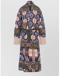 Dries Van Noten - Wool Alpaca Jacquard Checked Belted Long Knit Coat - Lyst