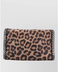 Stella McCartney - Falabella Mini Leopard-Print Clutch Bag - Lyst