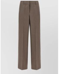 Peserico - Linen Wide-Leg Trousers - Lyst