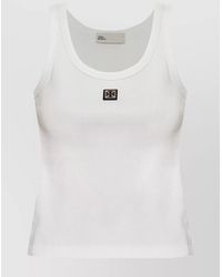 Tory Burch - Ribbed Logo Cotton Tank Top - Lyst
