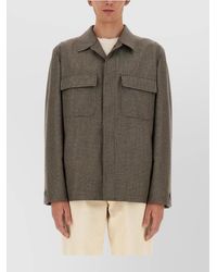 Lardini - Wool Cashmere Shirt Jacket - Lyst