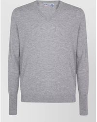 Ballantyne - V Neck Sweater Long Sleeves Ribbed Trims - Lyst