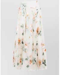 Zimmermann - Carousel Burnout Midi Skirt Floral Design - Lyst