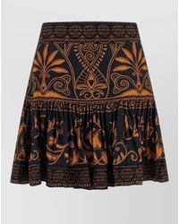 FARM Rio - High Waist Skirt Floral Embroidery Ruffled Hem - Lyst