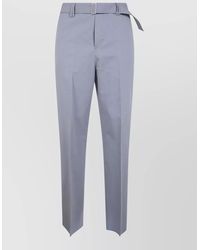 Lardini - Silk And Cotton Belted Tailored Trousers - Lyst