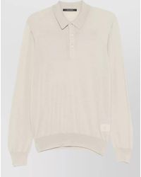 Tagliatore - Zeno Long Sleeve Knitted Polo Shirt - Lyst